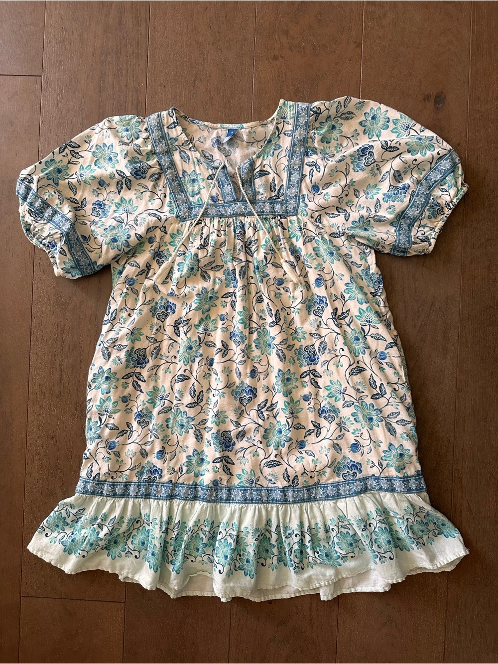 Old Navy Boho Floral Peasant Print Puff Sleeve Mini Dress